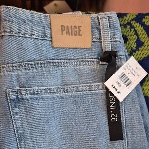 PAIGE Light Denim Straight Leg Jeans